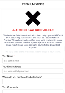 Product authentication - failed